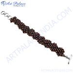Load image into Gallery viewer, Garnet beaded bracelet with a silver clasp, a stunning piece of jewelry for women.