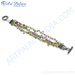 Load image into Gallery viewer, Sterling silver bracelet featuring amethyst and peridot gemstones, perfect for women's jewelry.