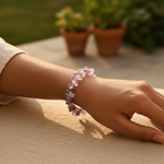 Load image into Gallery viewer, Amethyst & Crystal Bead Bracelet | Sterling Silver | Women's Jewelry