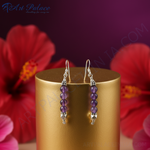 Load image into Gallery viewer, 925 Silver Amethyst Beaded Earrings for Women | Dangle Jewelry