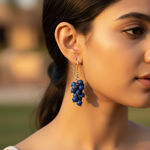 Load image into Gallery viewer, Lapis Lazuli Bead Drop Earrings | 925 Silver Hook Earrings for Women