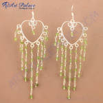 Load image into Gallery viewer, 925 Sterling Silver Peridot Dangle Earrings with Green Gemstones