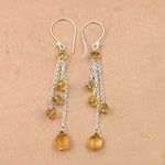 将图像加载到图库查看器中, 925 Silver Citrine Dangle Earrings for Women | Daily Wear