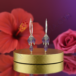 Load image into Gallery viewer, 925 Silver Amethyst Hoop Earrings | Dangle Drop Earrings