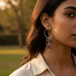 将图像加载到图库查看器中, 925 Silver Amethyst Hoop Earrings | Dangle Drop Earrings