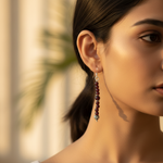 Load image into Gallery viewer, 925 Sterling Silver Garnet Bead Drop Earrings for Women
