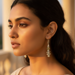 Load image into Gallery viewer, 925 Silver Citrine Beaded Earrings for Women | Daily Wear