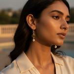 将图像加载到图库查看器中, 925 Silver Citrine & Pearl Drop Earrings for Women | Gift
