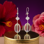 Load image into Gallery viewer, 925 Sterling Silver Clear Quartz Drop Earrings for Women