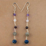 将图像加载到图库查看器中, 925 Silver Gemstone Drop Earrings | Amethyst, Garnet, Daily Wear