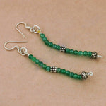 将图像加载到图库查看器中, 925 Silver Green Stone Bead Earrings for Women | Dangle Earrings