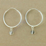 将图像加载到图库查看器中, 925 Silver Hoop Earrings with Gemstone Dangle | For Women