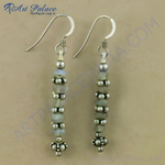 Load image into Gallery viewer, 925 sterling silver drop earrings with beads and gemstone accents, perfect for women.