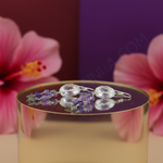 Load image into Gallery viewer, Silver Amethyst & Crystal Dangle Earrings for Women | Gift