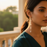 Load image into Gallery viewer, 925 Silver Beaded Drop Earrings for Women | Dangle Earrings