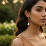 Load image into Gallery viewer, 925 Silver & Orange Gemstone Dangle Earrings | Women's Jewelry