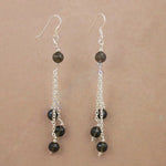 将图像加载到图库查看器中, 925 Silver Smoky Quartz Dangle Earrings for Women | Gift