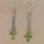 将图像加载到图库查看器中, 925 Silver Peridot Dangle Earrings for Women | Green Gemstone