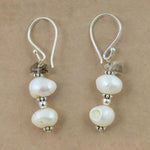 将图像加载到图库查看器中, 925 Silver Pearl & Gemstone Drop Earrings for Women | Gift