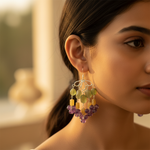 Load image into Gallery viewer, Silver Amethyst & Gemstone Dangle Earrings | For Women