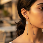 Load image into Gallery viewer, Silver Dangle Earrings with Smokey Quartz | Women's Fashion Jewelry