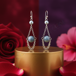 Load image into Gallery viewer, Silver Blue Gemstone Drop Earrings for Women | Dangle Jewelry