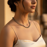 Load image into Gallery viewer, Silver Beaded Necklace | Dark Gemstone | Women's Jewelry Gift