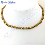 Load image into Gallery viewer, gold plating beaded necklace displayed on a mannequin, faceted beads, gold plating color jewelry