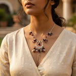 Load image into Gallery viewer, 925 Silver Garnet Necklace for Women | Statement Jewelry