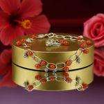 Load image into Gallery viewer, Silver Carnelian Bead Chain Necklace for Women | Gift Jewelry