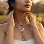 Load image into Gallery viewer, Rose Quartz Bead Necklace for Women | Silver Fashion Jewelry