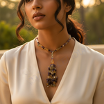 Load image into Gallery viewer, Gemstone Tassel Necklace for Women | Colorful Beaded Jewelry