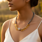Load image into Gallery viewer, Citrine & Pearl Necklace | gold plating Accents | Women's Jewelry Gift