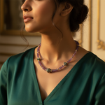 Load image into Gallery viewer, Amethyst Bead Necklace with Silver Accents | Women's Gift