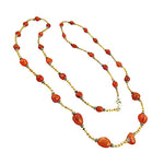 Load image into Gallery viewer, Red Coral Bead Necklace | Handmade Gemstone Jewelry for Women