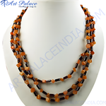 Load image into Gallery viewer, Multi-strand necklace featuring amber and garnet beads, perfect for women's gemstone jewelry.