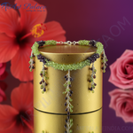 Load image into Gallery viewer, Green Peridot & Garnet Beaded Necklace for Women | Unique Jewelry