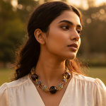 Load image into Gallery viewer, Beaded Gemstone Statement Necklace for Women | Fashion Jewelry