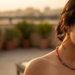 Load image into Gallery viewer, Labradorite & Carnelian Bead Necklace for Women | Gemstone Jewelry