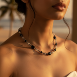 Load image into Gallery viewer, Black Onyx & Crystal Bead Necklace | Women's Long Necklace