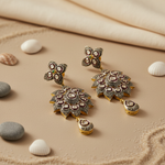 Load image into Gallery viewer, gold plating Floral Diamond Earrings for Women | Statement Jewelry