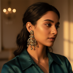 Load image into Gallery viewer, gold plating & Black Diamond Earrings for Women | Statement Jewelry