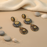 Load image into Gallery viewer, gold plating Diamond Flower Drop Earrings | Luxury Women's Jewelry