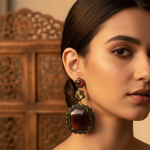 Load image into Gallery viewer, Ruby & Sapphire Dangle Earrings | Gemstone Jewelry for Women