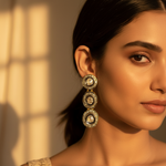 Load image into Gallery viewer, gold plating Polki Diamond Drop Earrings | Luxury Jewelry for Women