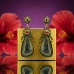 Load image into Gallery viewer, Sapphire & Ruby Drop Earrings | Gold-Plated Jewelry | For Women