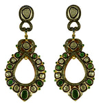 Load image into Gallery viewer, Emerald & Diamond Drop Earrings for Women | Statement Jewelry