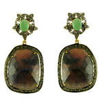 Load image into Gallery viewer, Gemstone Dangle Earrings | Green & Brown Stone Earrings for Women