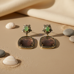 Load image into Gallery viewer, Gemstone Dangle Earrings | Green & Brown Stone Earrings for Women