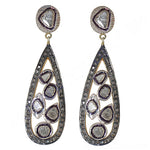 Load image into Gallery viewer, Silver Teardrop Earrings with Diamonds | Luxury Jewelry